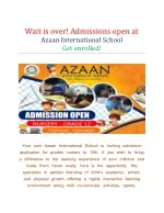 Azaan International School Admission Open 2020
