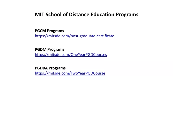 mit school of distance education programs