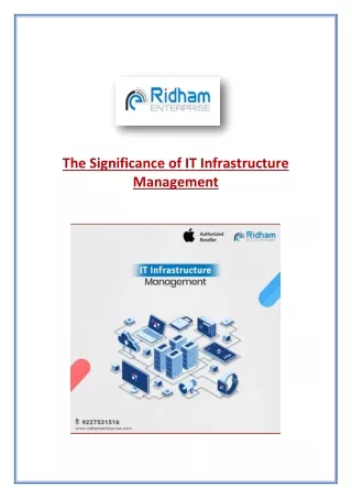 Importance of IT Infrastructure Management Solutions