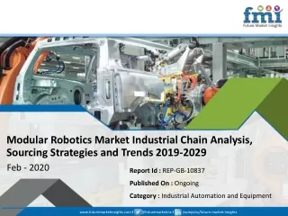 Modular Robotics Market Size to Grow at a Steady During Forecast Period 2019-2029