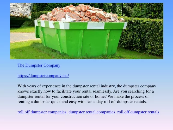 the dumpster company https dumpstercompany
