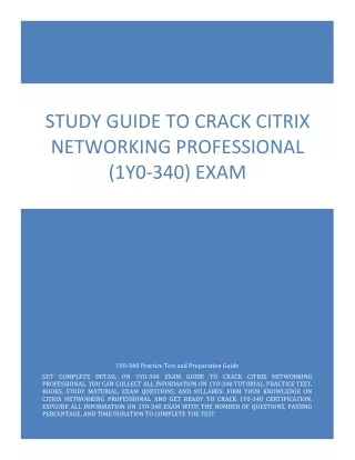 Study Guide to Crack Citrix networking professional (1Y0-340) Certification Exam