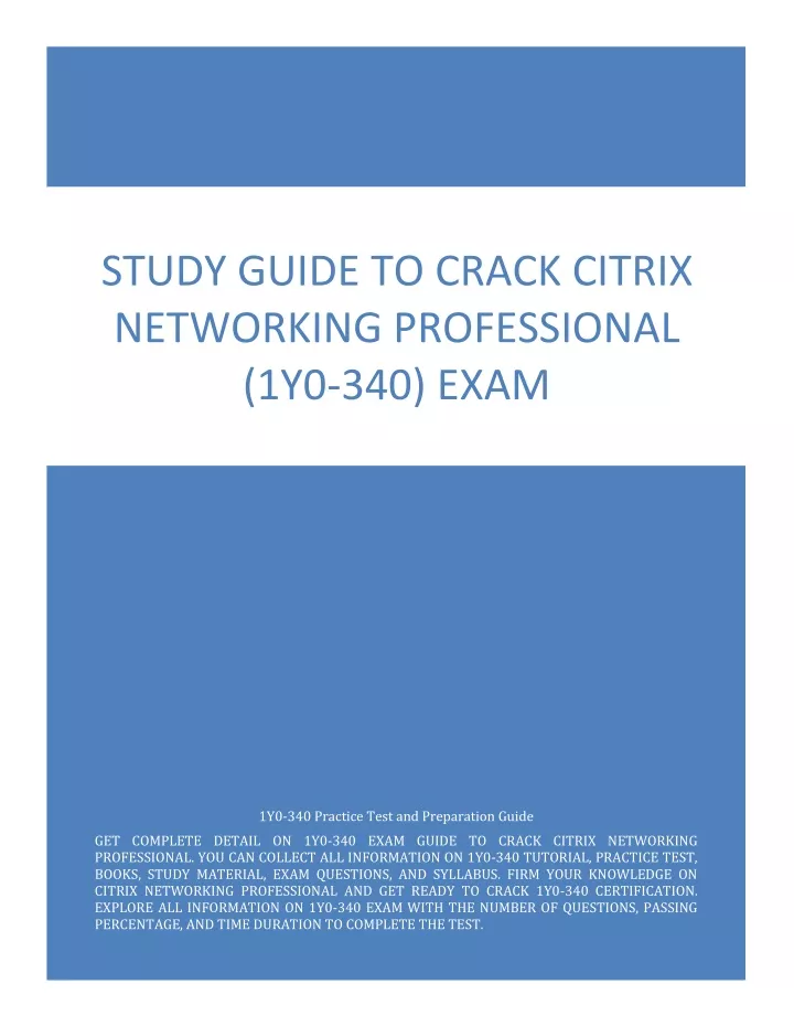 study guide to crack citrix networking