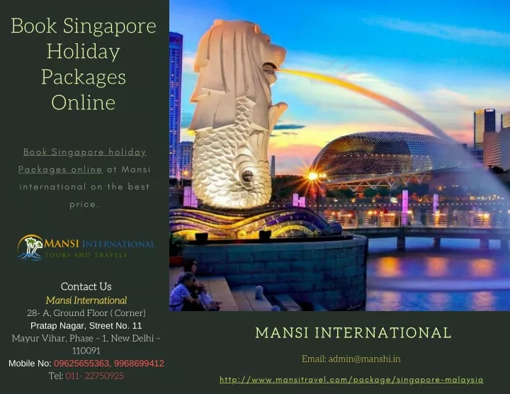 book singapore holiday packages online