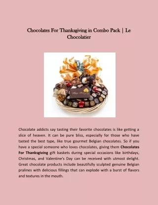 Chocolates For Thanksgiving in combo pack | Le Chocolatier