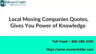 Local Moving Companies Quotes - Gain Power of Knowledge