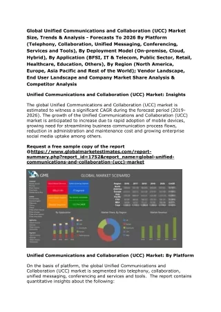 Global Unified Communications and Collaboration (UCC) Market Size, Trends & Analysis - Forecasts To 2026