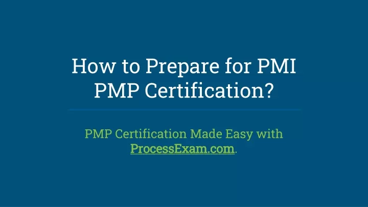 how to prepare for pmi pmp certification