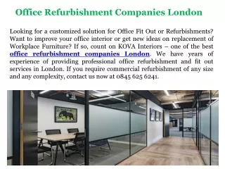 Office Refurbishment Companies London