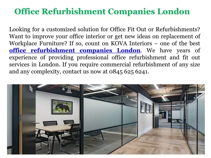 office refurbishment companies london