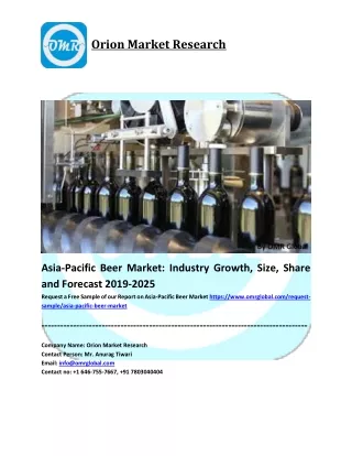 Asia-Pacific Beer Market Size, Share and Forecast to 2025