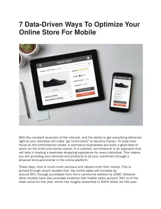 7 Data-Driven Ways To Optimize Your Online Store For Mobile