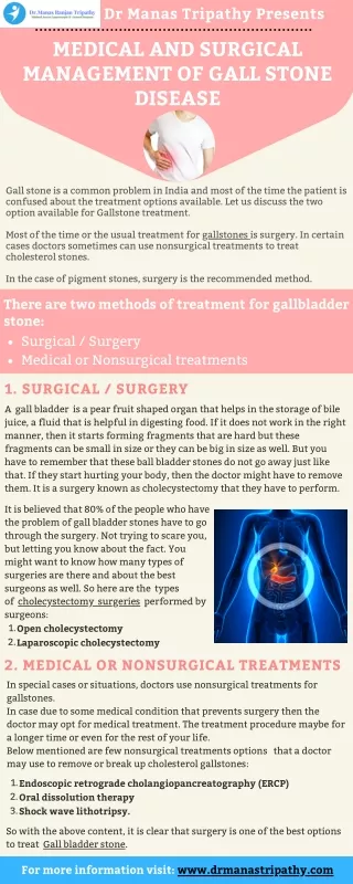 Medical and Surgical Management of Gall Stone | Gall StoneTreatment in Bangalore, HSR Layout, Koramangala