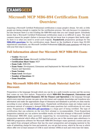 Microsoft MB6-894 [2020] Exam Questions - Success Secret