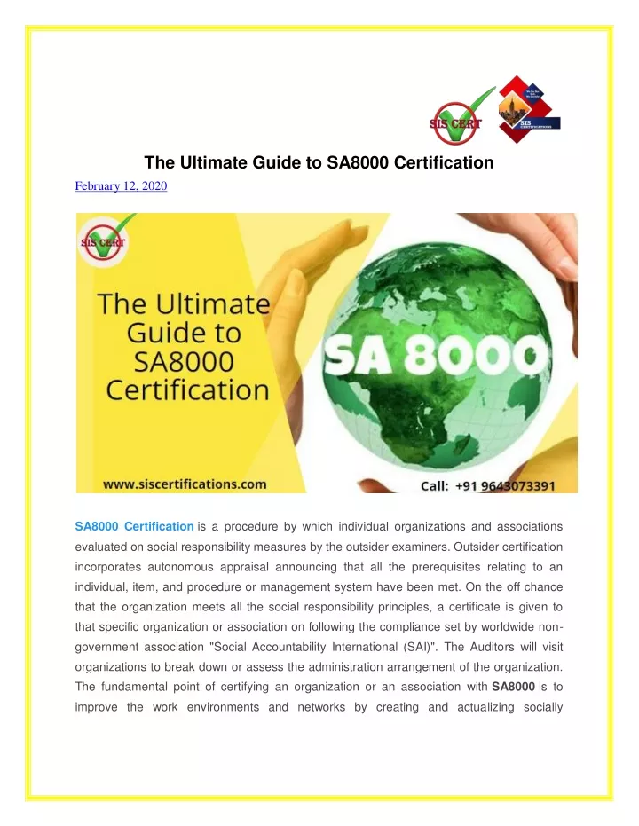 PPT - The Ultimate Guide To SA8000 Certification PowerPoint ...