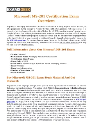 Microsoft MS-201 [2020] Exam Questions - Success Secret