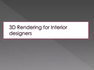 3D Rendering for Interior Designers