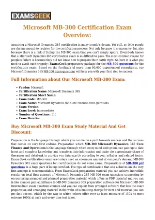 Microsoft MB-300 [2020] Exam Questions - Success Secret