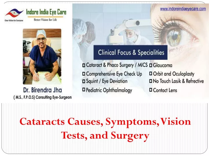 cataracts causes symptoms vision tests and surgery