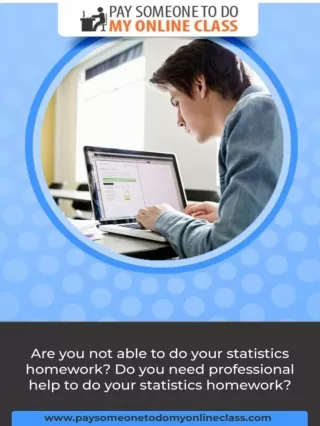 Are you not able to do your statistics homework? Do you need professional help to do your statistics homework?