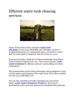 Efficient septic tank cleaning services - slide 1