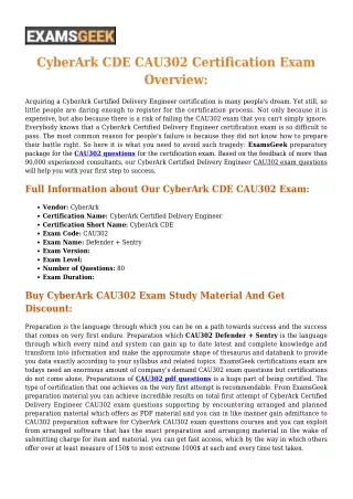 CyberArk CAU302 [2020] Exam Questions - Success Secret