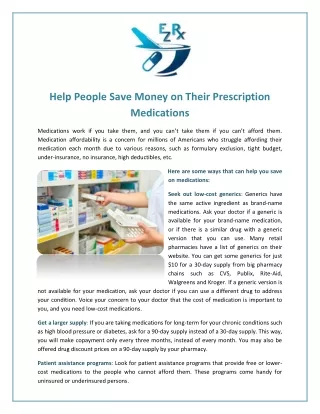 SaveonMeds Discount Card Help People Save Money on Their Prescription Medications