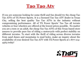 Tao Tao Atv