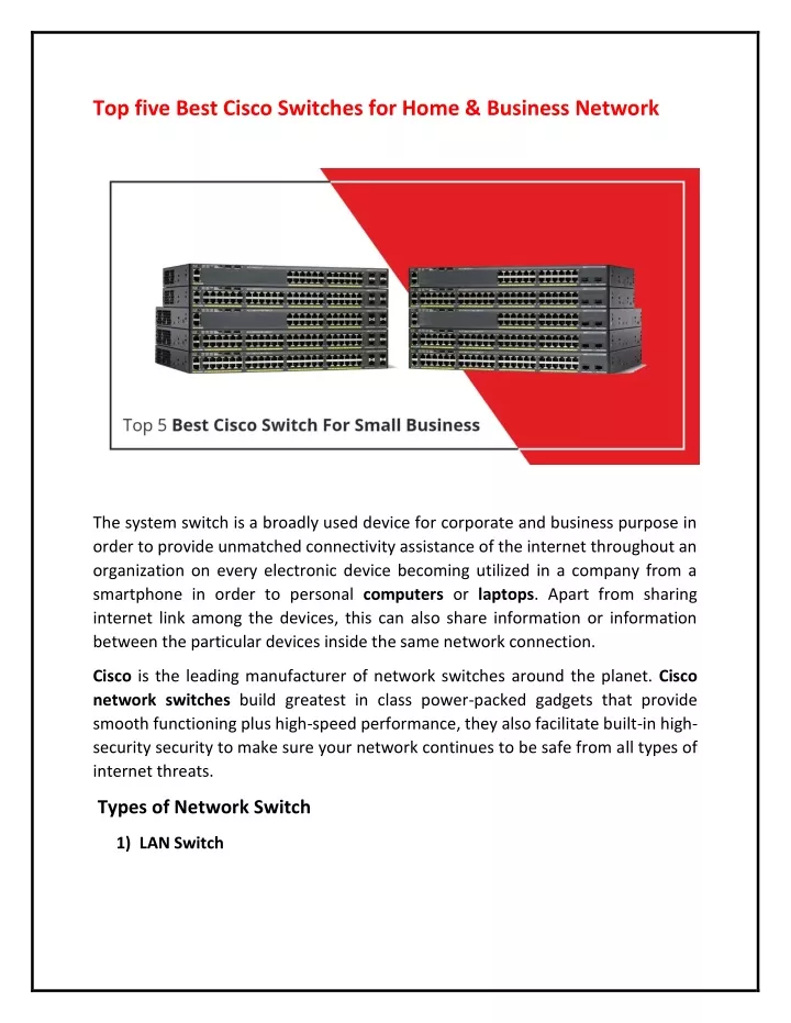 top five best cisco switches for home business