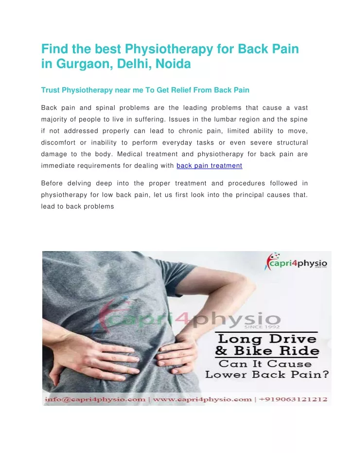 find the best physiotherapy for back pain