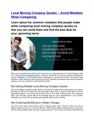 local moving company quotes avoid mistakes when