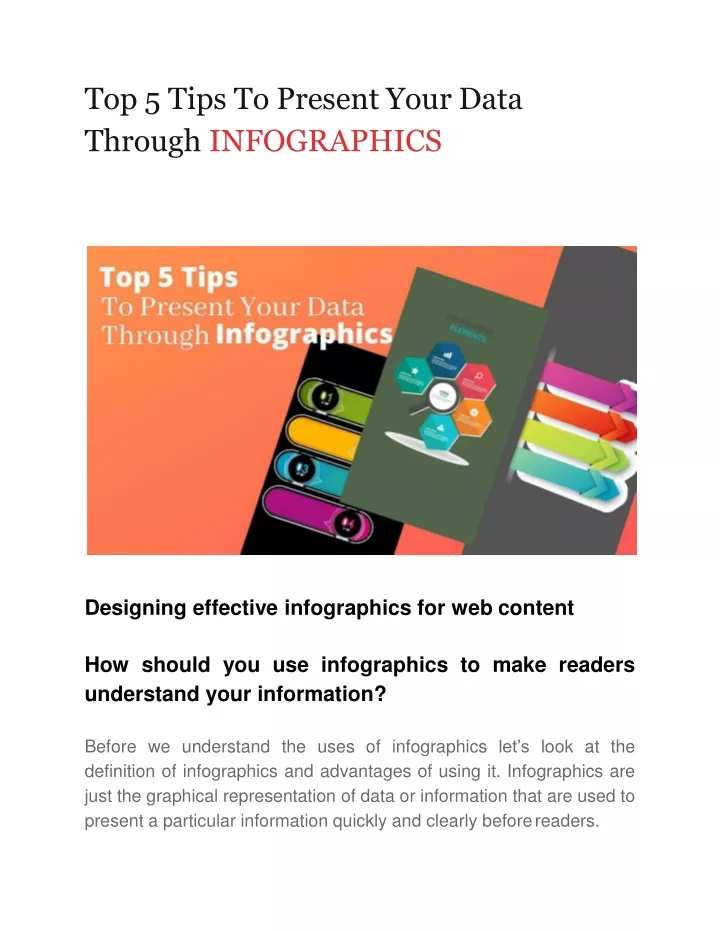 top 5 tips to present your data through infographics