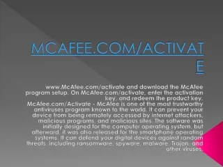 Download & Activate McAfee Antivirus