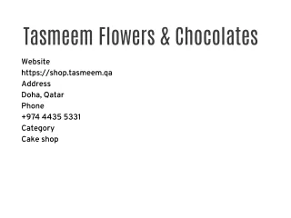 Tasmeem Flowers & Chocolates