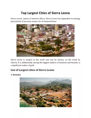 Top Largest Cities of Sierra Leone