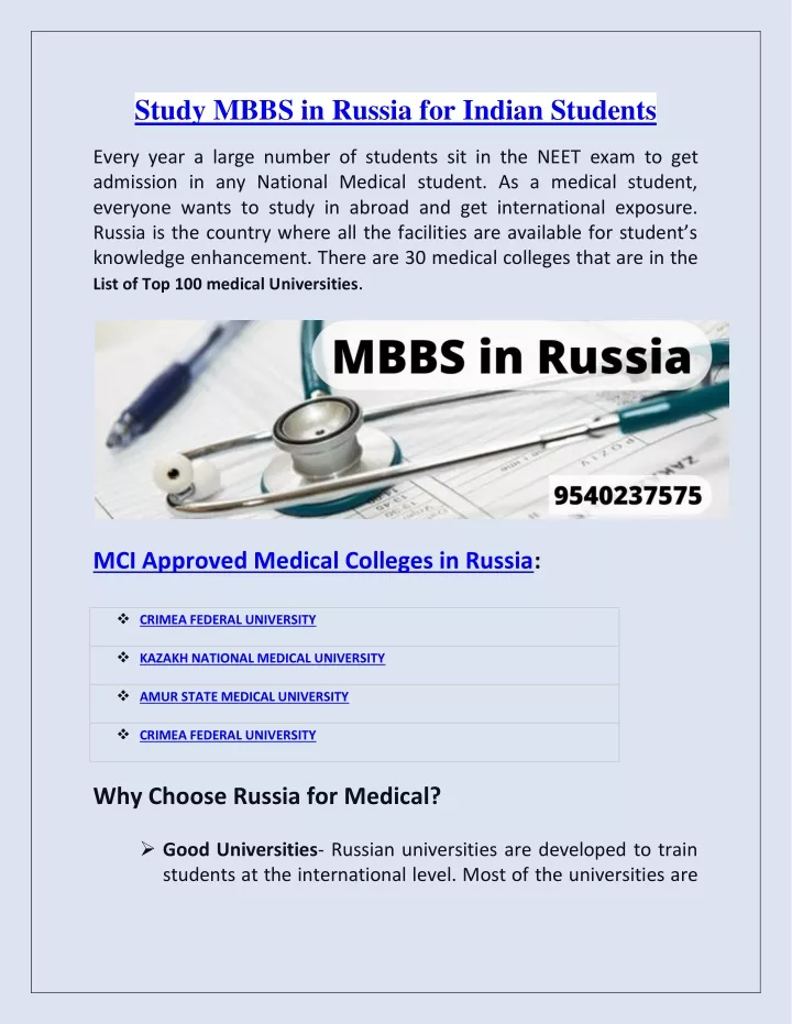 study mbbs in russia for indian students