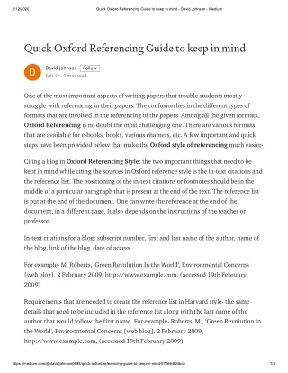 Quick Oxford Referencing Guide to keep in mind