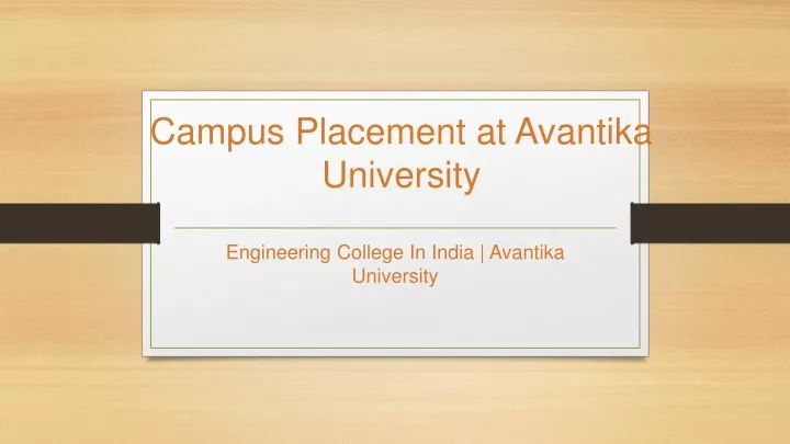 campus placement at avantika university