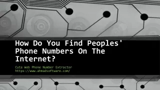 How Do You Find Peoples' Phone Numbers On The Internet?