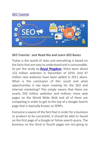 SEO Tutorial