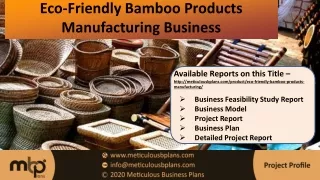 Eco-Friendly Bamboo Products Manufacturing