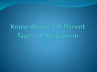 Plagiarism Concept and Types