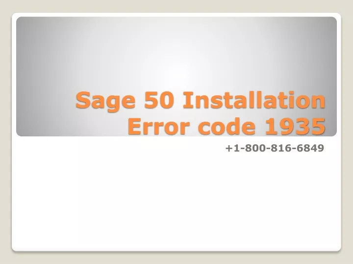 sage 50 installation error code 1935