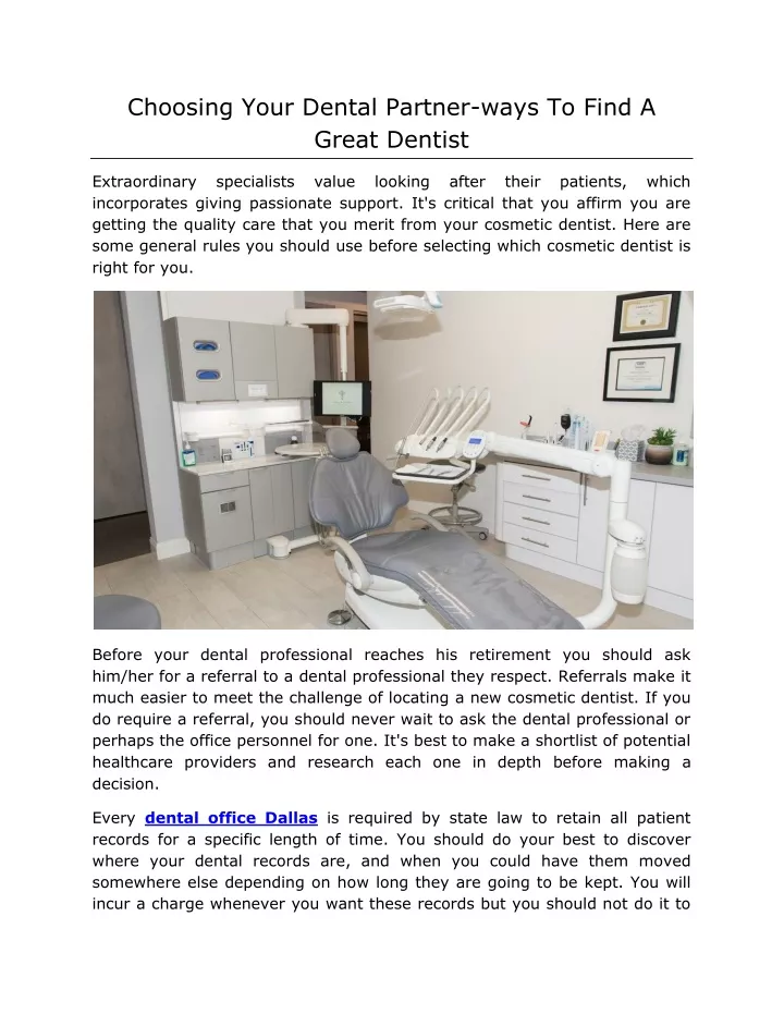 choosing your dental partner ways to find a great