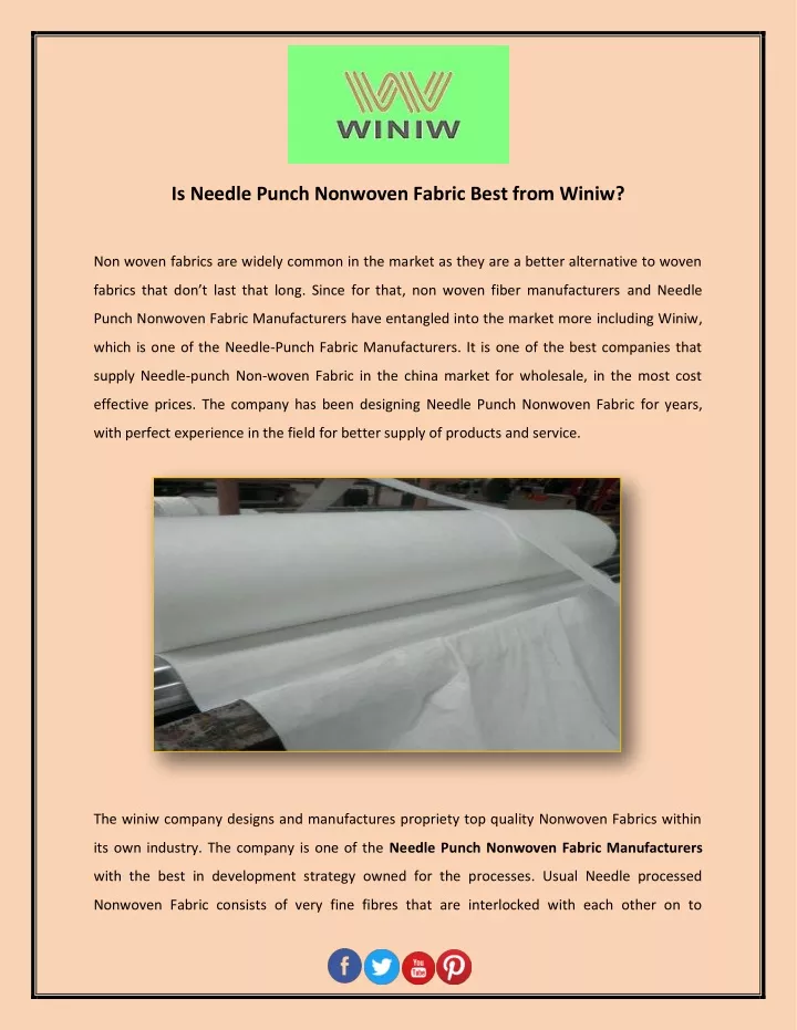 is needle punch nonwoven fabric best from winiw