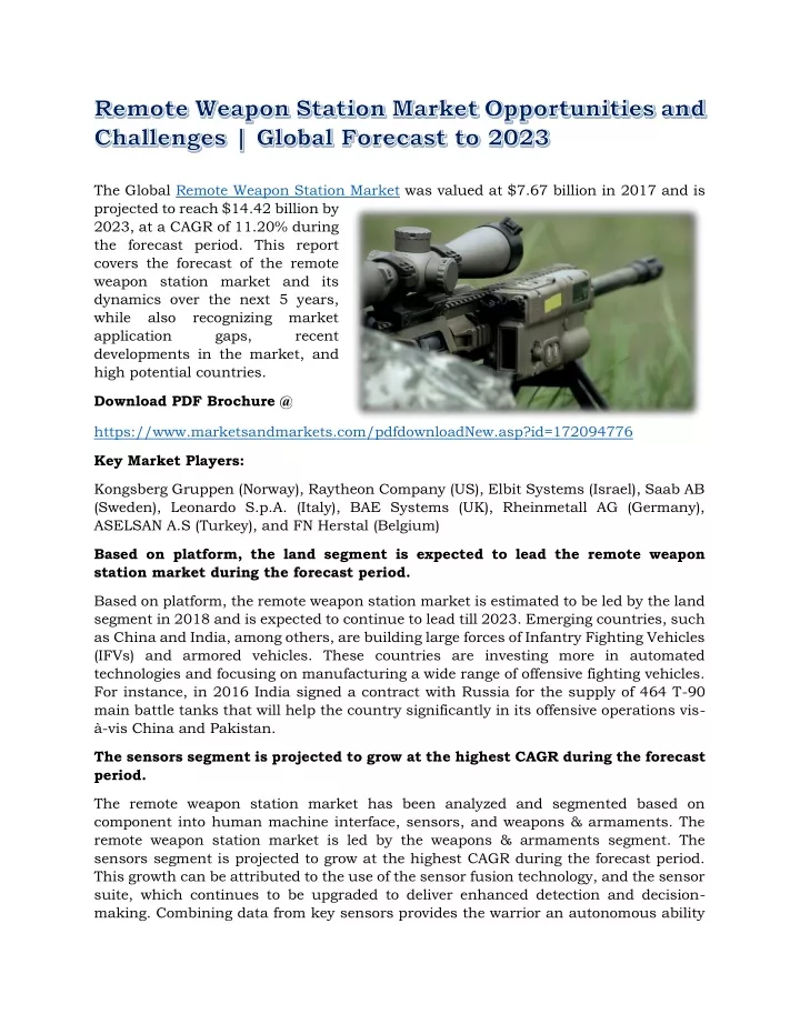 the global remote weapon station market