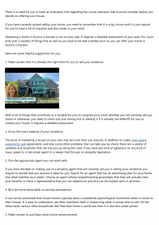 Helpful Information On Marketing a Home in Aurora, Colorado
