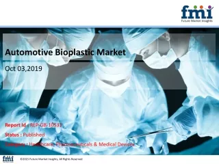 Automotive Bioplastic Market is anticipated to grow at a CAGR of ~11% during 2019 to 2029