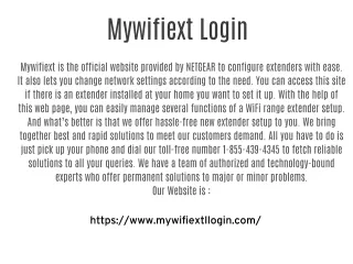 Mywifiext Login