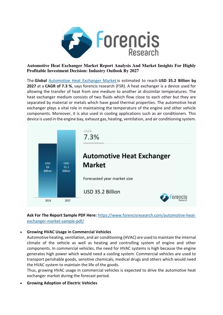 automotive heat exchanger market report analysis